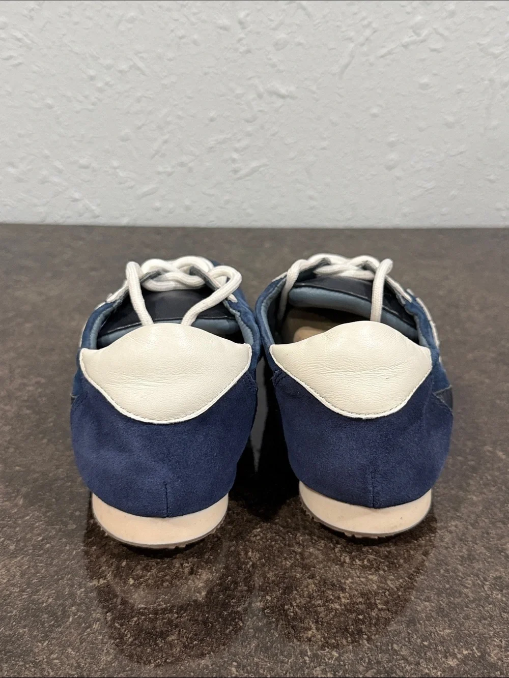 Tory Burch Women's Navy Blue Suede Ballet Sneakers Size 7.5 Coastal Nautical